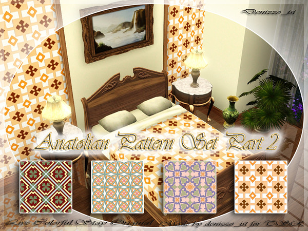 Sims 3 — Anatolian Pattern Set Part 2 V4 by denizzo_ist — Anatolian Pattern Set Part 2 V4 4 recolorable parts I wish you