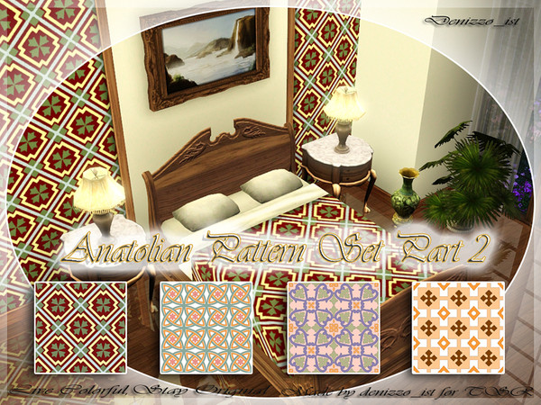 Sims 3 — Anatolian Pattern Set Part 2 V1 by denizzo_ist — Anatolian Pattern Set Part 2 V1 4 recolorable parts I wish you