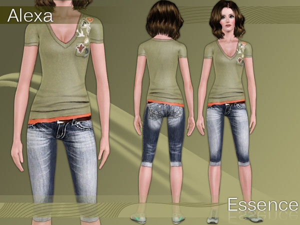 Sims 3 — Alexa by simseviyo — A fully recolorable and sportive outfit for daily wear, with 3 color channels