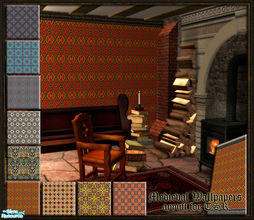 Sims 2 — Medieval Wallpapers by ayyuff — 9 new medieval wallpapers...