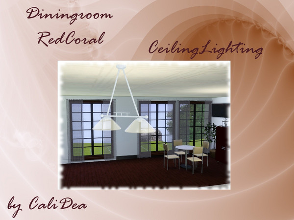 Sims 3 — Diningroom RedCoral Ceiling Light by CaliDea — Diningroom RedCoral Ceiling Light by CaliDea TSR