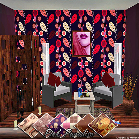 Sims 3 — PinkParadise1 by Beneka — I made this creations for your walls and floors. I wish you like it and your sims will