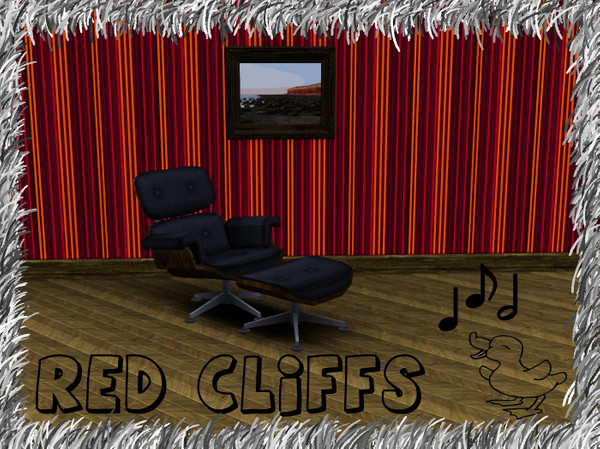 Sims 3 — The Red Cliffs by duckeggpie — A painting of red cliffs and the beach at Hunstanton, Norfolk, UK made using a