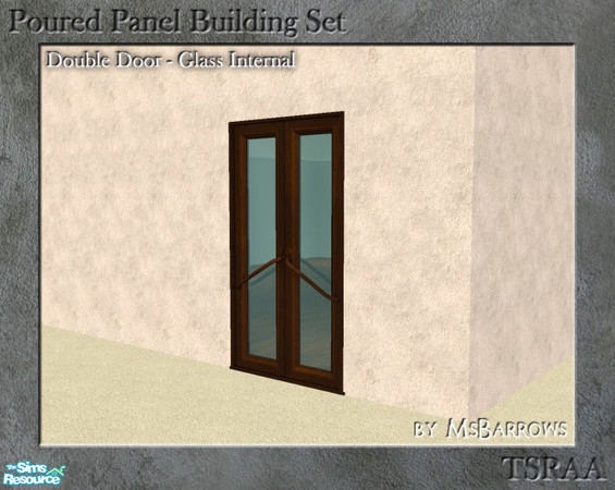 Sims 2 — Poured Panel - Double Glass Interior Door by MsBarrows — Double width glass door. Uses the textures of the