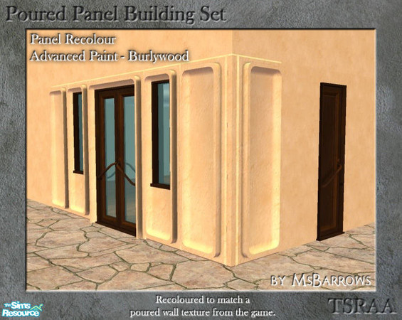 Sims 2 — Poured Panel Recolours - Advanced Paint Burlywood by MsBarrows — Recolours of the cement portion of the poured