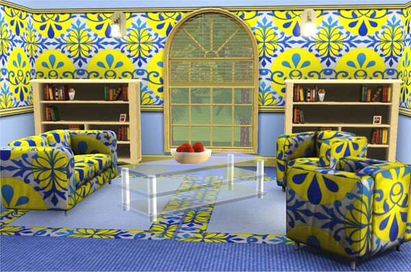 Sims 3 — marcorse_circled pattern by marcorse — A bold abstract pattern of heraldic shapes and circles.