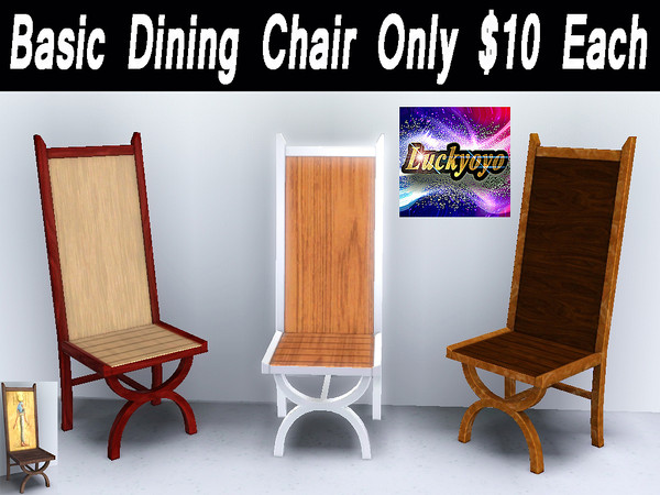 Sims 3 — Basic Tall Dining Chair - By Luckyoyo. by luckyoyo — I've made these dining chairs more modern as they used to