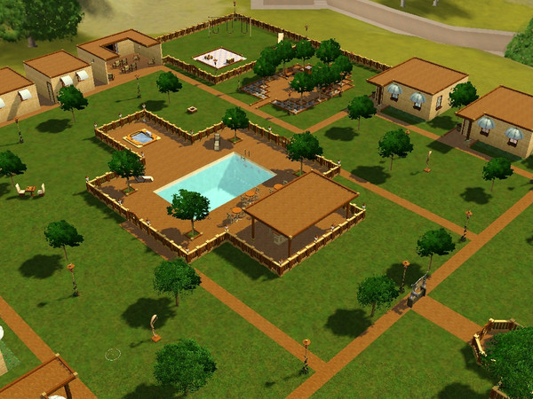 Sims 3 — Les Base Camp by HollyHoskinson — Here is a new Base Camp for you. 6 small cabins each with one or two beds and