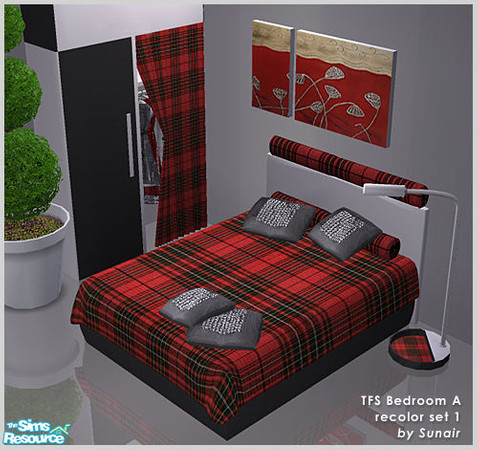 Sims 2 — TFS Bedroom A - Recolor set 1 by Sunair — TFS Bedroom A - Recolor set 1 (black)
