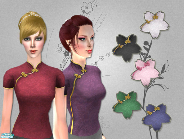 Sims 2 — Orient  by simal10 — 6 tops and a new mesh. Tops have long alphas so they can also be paired with untucked