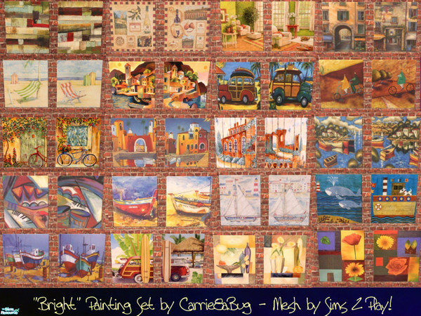 Sims 2 — \"Bright\" Painting Set by carrie8abug — Set of colorful and fun painting pairs for your sim homes!