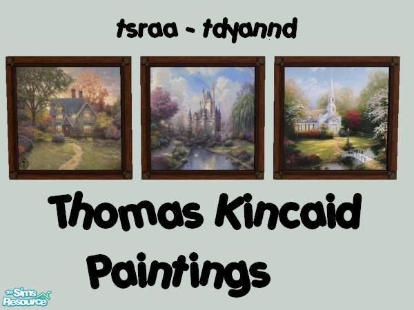 Sims 2 — Thomas Kincaid Paintings by tdyannd — A set of three paintings by Thomas Kincaid. These are recolors of the