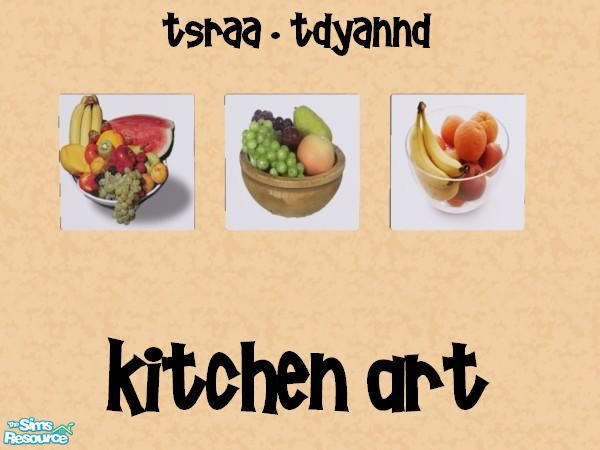 Sims 2 — Kitchen Art by tdyannd — A set of three photos for your kitchen. These are recolors of the \'A Stroke\'
