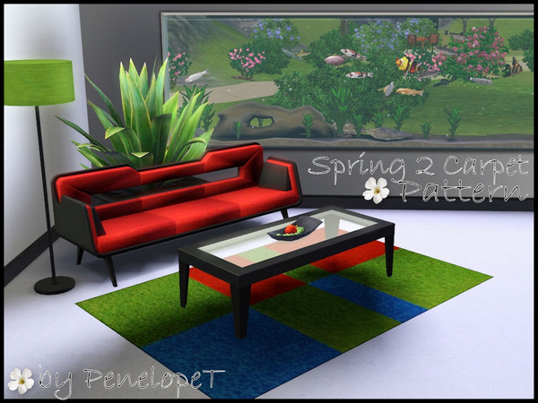 Sims 3 — Spring Home Makeover- Spring Carpet Pattern 2 by PenelopeT — Is it time to freshen up the decor in your Sims