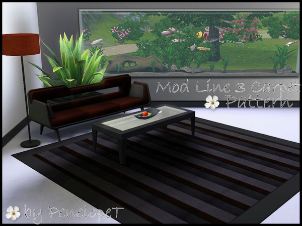 Sims 3 — Spring Home Makeover - Mod Line Carpet Pattern 3 by PenelopeT — Is it time to freshen up the decor in your Sims