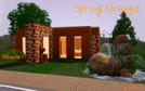 Sims 3 — Spring orange by IeHeLi — Lot with one bedroom for two persons. House for couple or one sim.