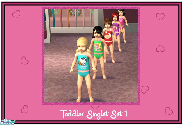 Sims 2 — Toddler Singlet Pj- Set 1 by sinful_aussie — A variety of singlets and knickers for little toddler girls.