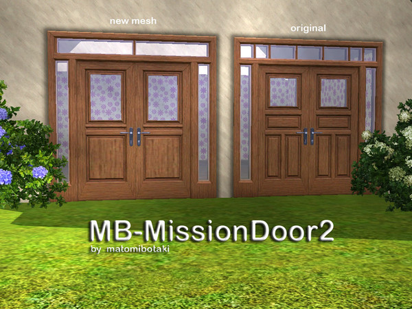 Sims 3 — MB-MissionDoor2 by matomibotaki — MB-MissionDoor2 by matomibotaki, 3x1 more glass, recolorable.