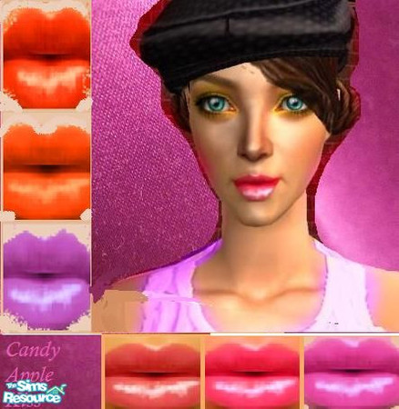 Sims 2 — Candy Apple Kiss Set by demtay12 — soft, shiney flavour with every color, the candy apple kiss set s a set for