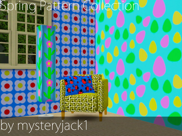 Sims 3 — Spring Pattern Collection by mysteryjack1 — Here's a set of five patterns perfect for spring! They are all