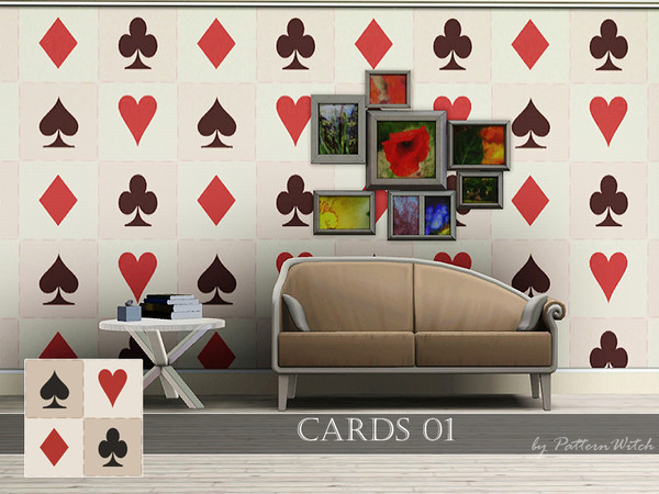 Sims 3 — PW Cards 01 by PatternWitch — Wonderland inspired pattern
