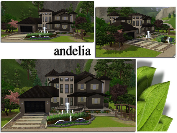 Sims 3 — Andelia by aloleng — 3 bedroom, 2 toilet and bath, 1 powder room, 1 car garage home with large backyard. Pool