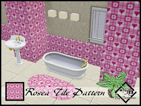 Sims 3 — Rosea Tile Pattern by Devirose — Mattonella per i sim super romantici.-Pattern by Devirose