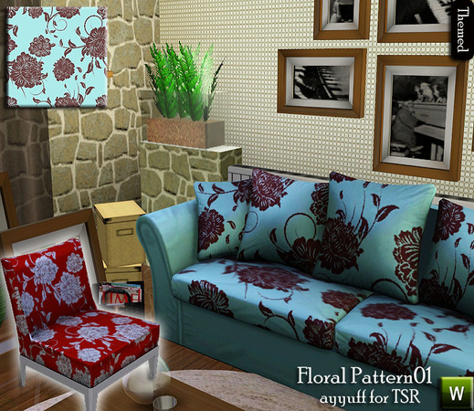 Sims 3 — Floral Pattern01 by ayyuff — Floral Pattern01