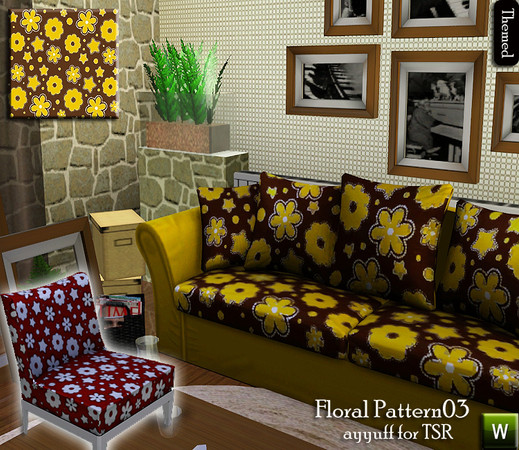 Sims 3 — Floral Pattern03 by ayyuff — Floral Pattern03