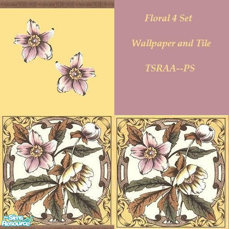 Sims 2 — Floral4 by wb_rumor — Wallpaper and Floor TSRAA--PS