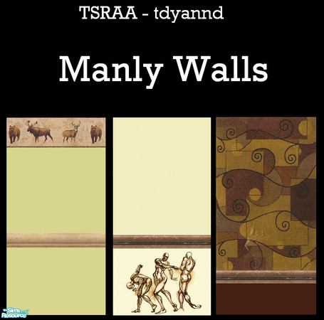 Sims 2 — Manly Walls by tdyannd — A set of three walls for your bachelor sims!