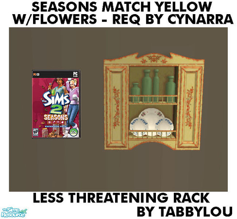Sims 2 — TL - SMYellowFlowers+Deco DecoRack by TabbyLou — A Less Threatening Rack for Yellow with orange flowers