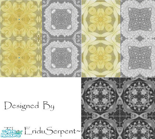 Sims 2 — Plain but Preeeeety Floor Tiles by eriduserpent — A set of tiles. Not the most colourful, but still very useful