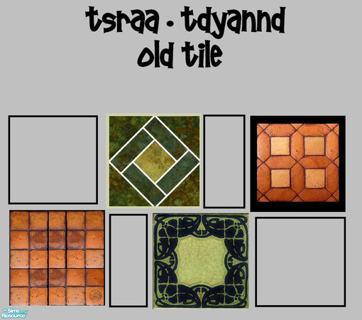 Sims 2 — Old Tiles by tdyannd — A set of four old style tiles.