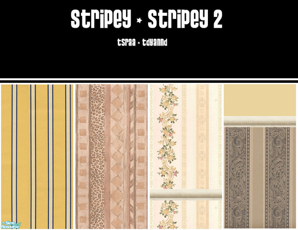 Sims 2 — Stripey-Stripey 2 by tdyannd — Another set of Stripey-Stripey Walls!