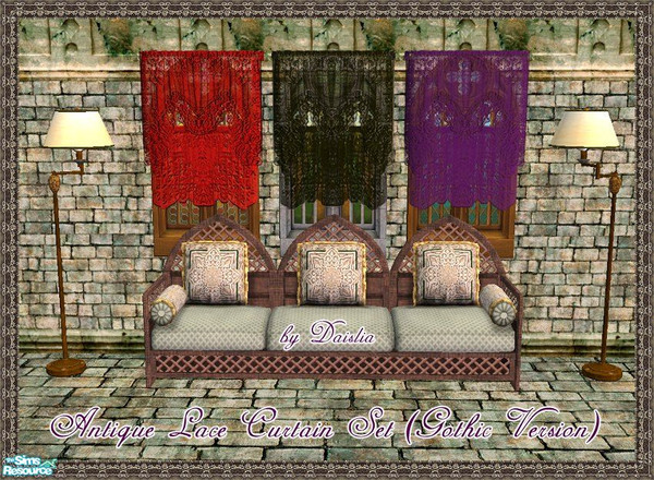 Sims 2 — Antique Lace Curtain Set by Daislia — Maxis recolour of \"Antique Lace Curtains\" This set contain