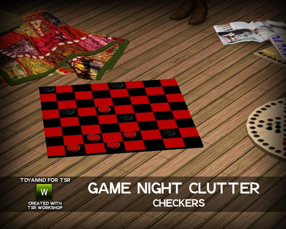 Sims 3 — Game Night Clutter - Checkers by tdyannd — Part of a collection of clutter for Game Night!