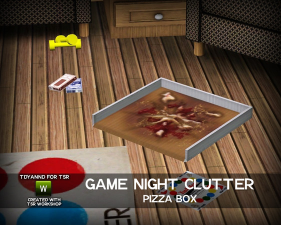 Sims 3 — Game Night Clutter Pizza Box Open by tdyannd — Part of a collection of clutter for Game Night!