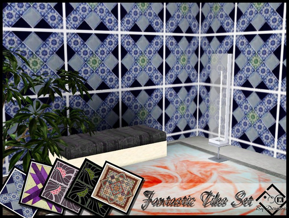 Sims 3 — Fantastic Tile set by Devirose — A nice set of tiles to enhance fancy bathrooms and kitchens, and why not,the