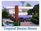 Sims 3 — Tropical Breeze House by Qian15 — A contemporary seafront glass house for your modern Sim family. Consists of
