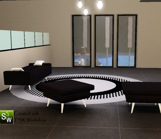 Sims 3 — BlancNoire Miniset by Princezz89 — Set contains the following Items : Seat in 4 Recolors , Loveseat with