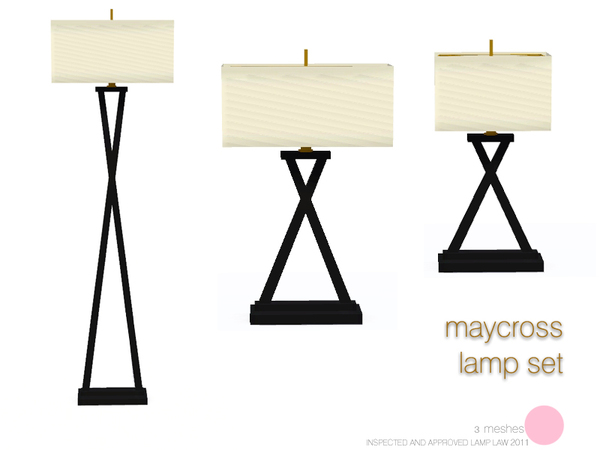 Sims 3 — Maycross Lamp Set by DOT — Maycross Lamp Set 3 Meshes Floor Table and Desk Lamps by DOT of The Sims Resource