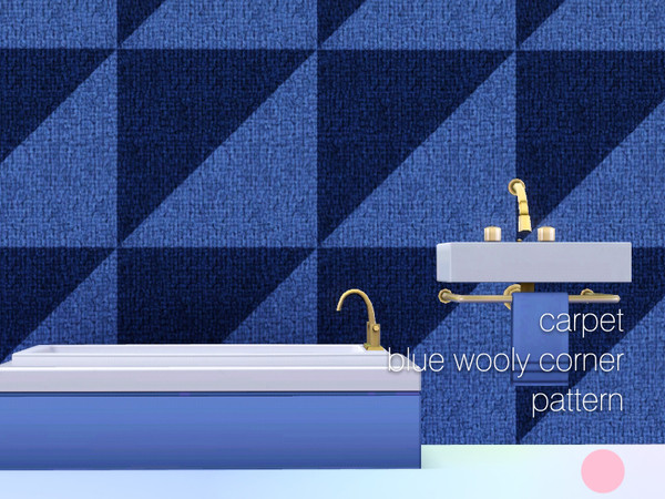 Sims 3 — Blue Wooly Corner Carpet Pattern by DOT — Blue Wooly Square Corner Carpet by DOT of The Sims Resource