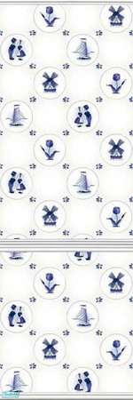 Sims 2 — Deftly Delft - 13 by drouinr — Delftware, or Delft pottery, denotes blue and white pottery made in and around