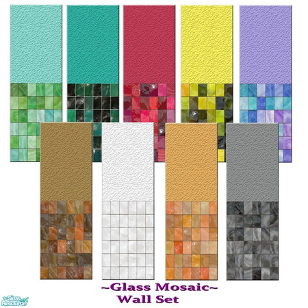 Sims 2 — Glass Mosaic-Wall Set by allison731 — The set includes 9 different walls.Category: Tiles. Cost: 8. Theme: high