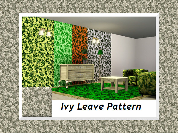 Sims 3 — Ivy Leav Pattern 2 Farben by engelchen1202 — Ivy Leav Pattern Efeublaetter Muster