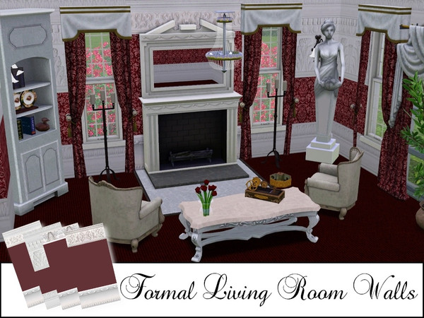 Sims 3 — Formal Living Room Walls dv001 by cm_11778 — A new set of living room walls (or any room you like) for your Sims