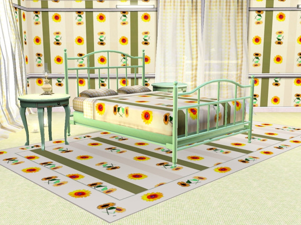 Sims 3 — marcorse_sunny days pattern by marcorse — Sunflowers and an alternating stripe create this cheery little