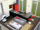 Sims 3 — Small Modern Home by trull — 1 bedroom, 1 bath modern decorated in red, black and white. Perfect for a single