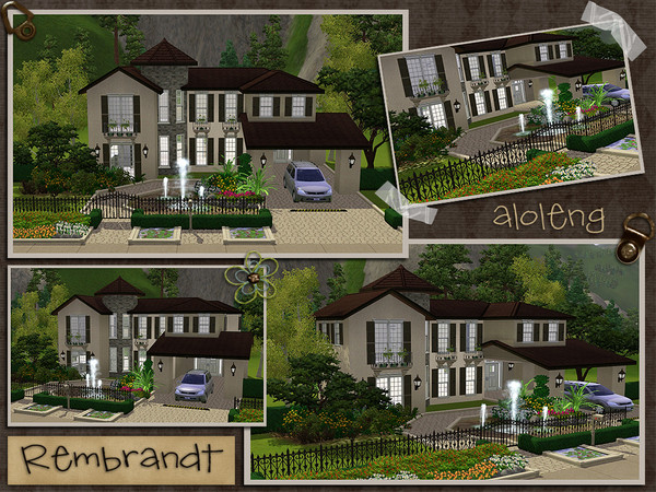 Sims 3 — Rembrandt by aloleng — 3 bedroom, 2 toilet and bath, 2 car garage home with large backyard for pool and